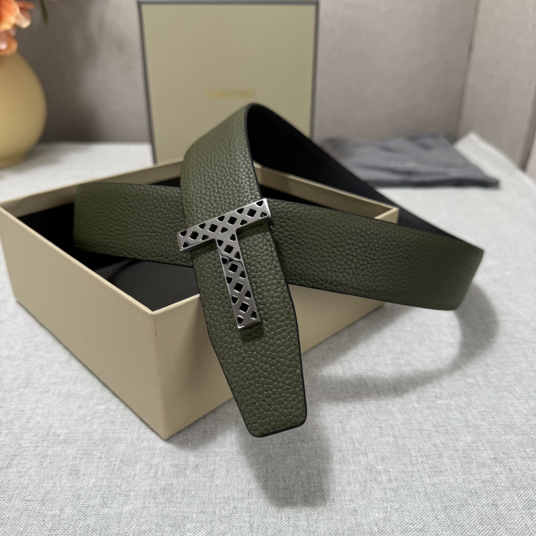 Tom Ford 톰포드 톰 포드 더블페이스 소가죽 T 버클 벨트 6