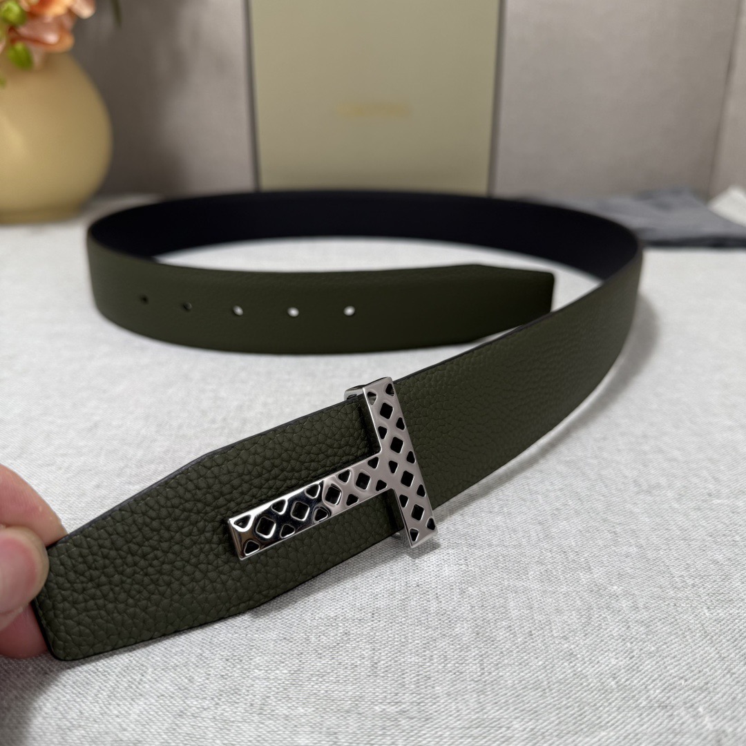 Tom Ford 톰포드 톰 포드 더블페이스 소가죽 T 버클 벨트 7