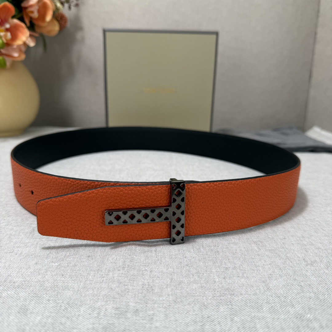 Tom Ford 톰포드 톰 포드 더블페이스 소가죽 T 버클 벨트 2