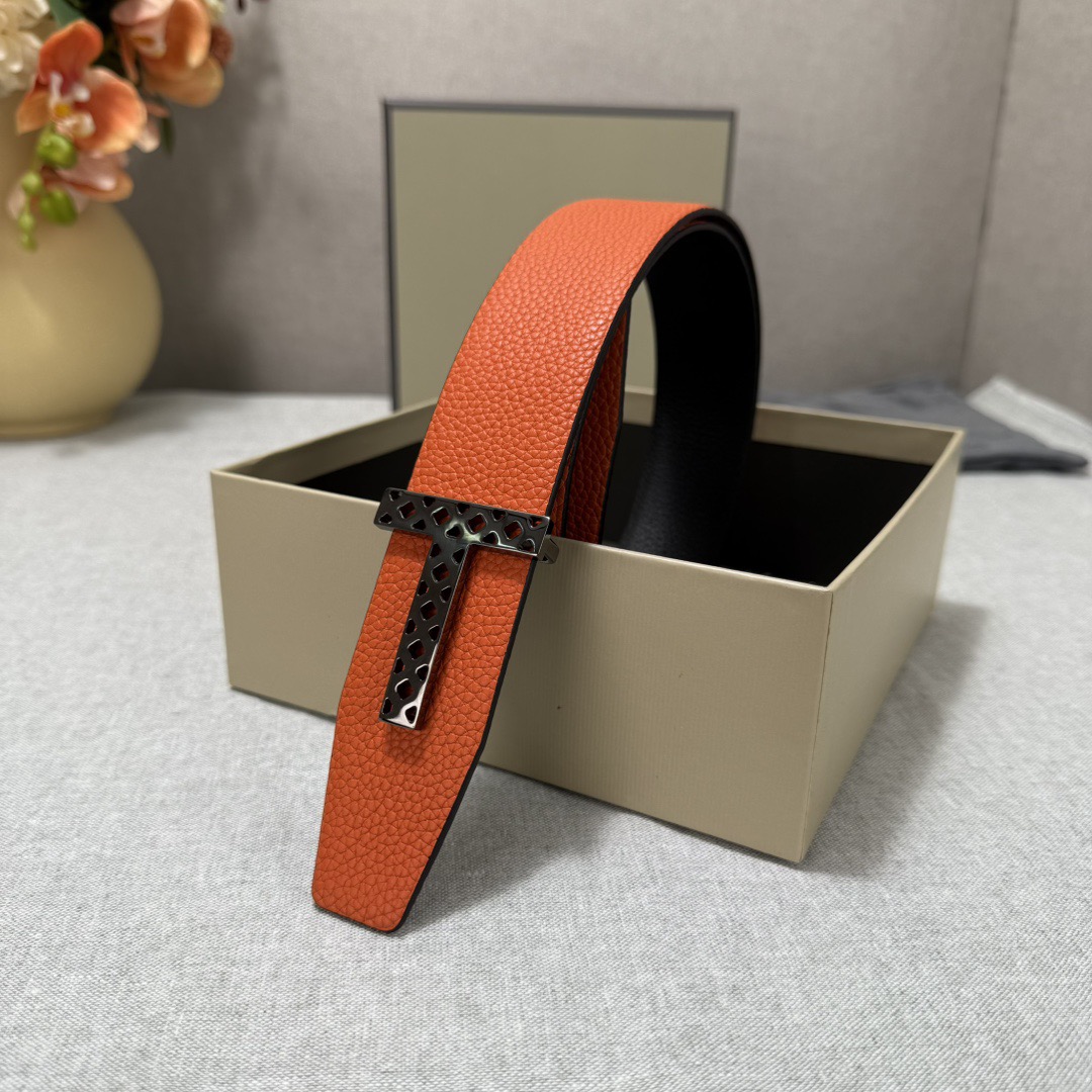 Tom Ford 톰포드 톰 포드 더블페이스 소가죽 T 버클 벨트 4