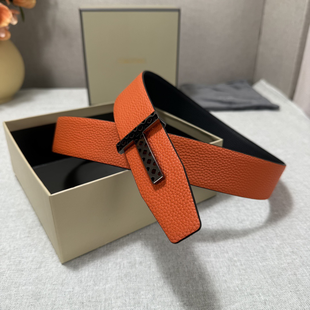 Tom Ford 톰포드 톰 포드 더블페이스 소가죽 T 버클 벨트 5