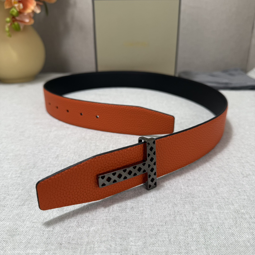 Tom Ford 톰포드 톰 포드 더블페이스 소가죽 T 버클 벨트 7