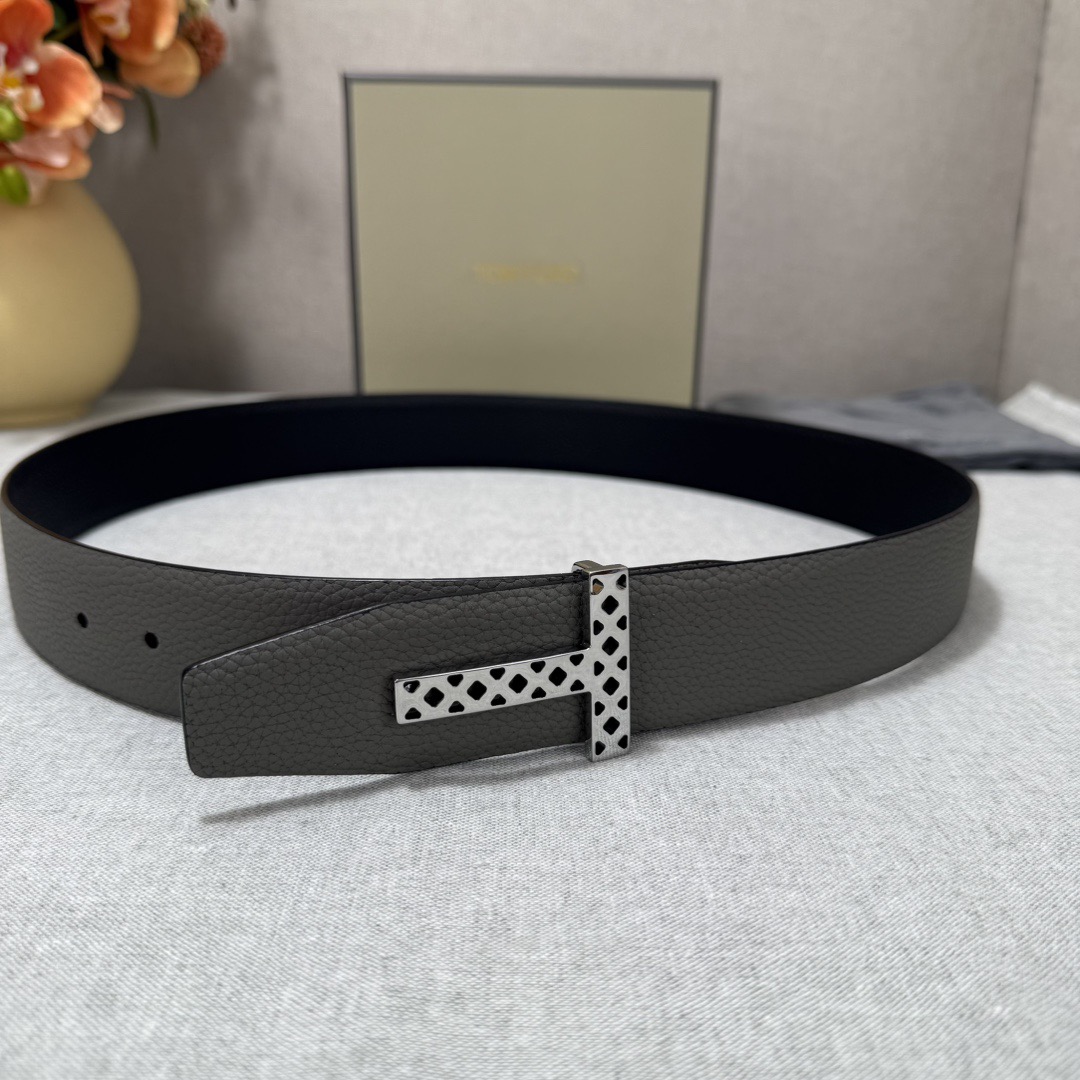 Tom Ford 톰포드 톰 포드 더블페이스 소가죽 T 버클 벨트 2