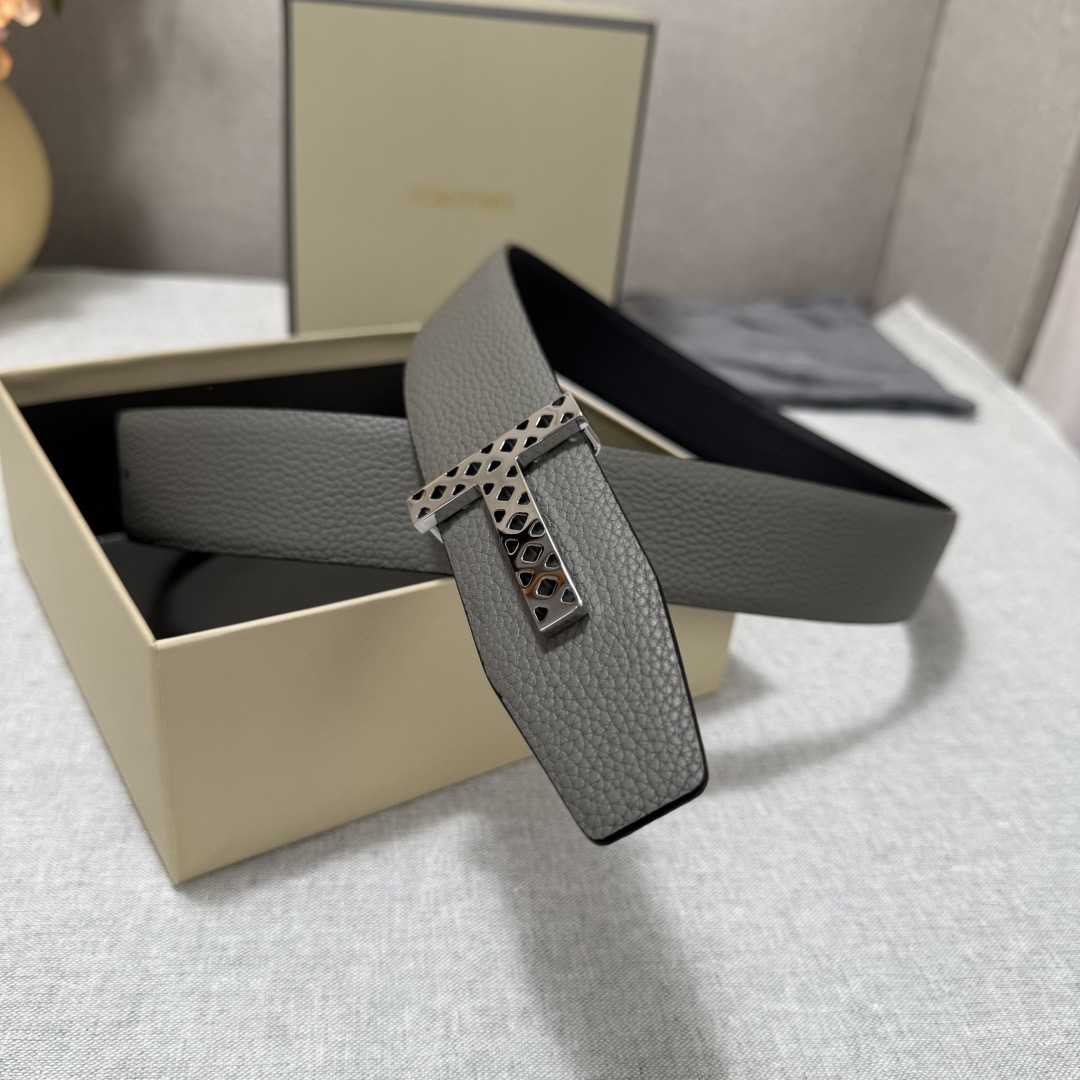 Tom Ford 톰포드 톰 포드 더블페이스 소가죽 T 버클 벨트 6