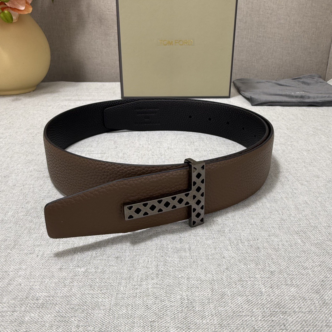 Tom Ford 톰포드 톰 포드 더블페이스 소가죽 T 버클 벨트 1