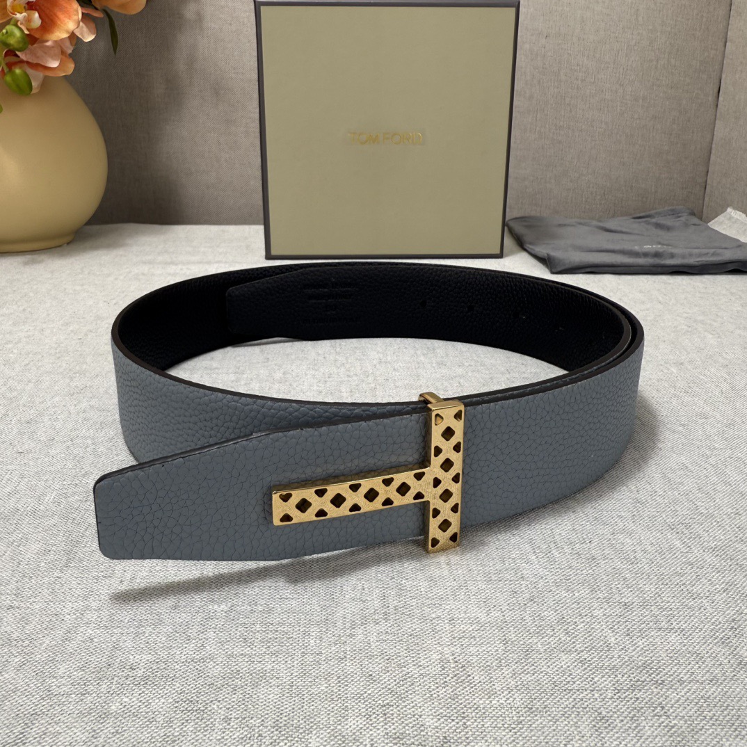 Tom Ford 톰포드 톰 포드 더블페이스 소가죽 T 버클 벨트 1