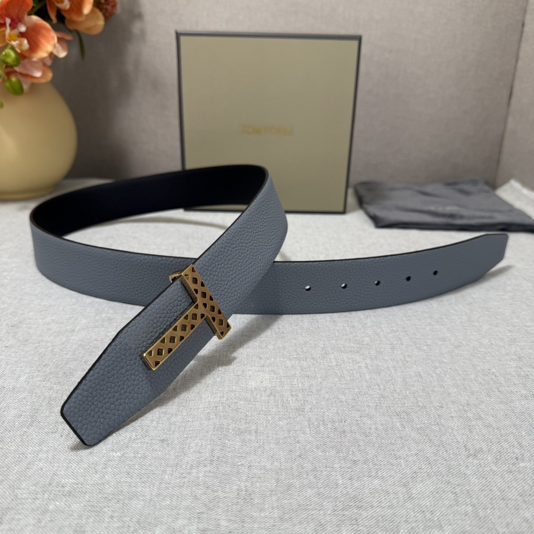 Tom Ford 톰포드 톰 포드 더블페이스 소가죽 T 버클 벨트 3