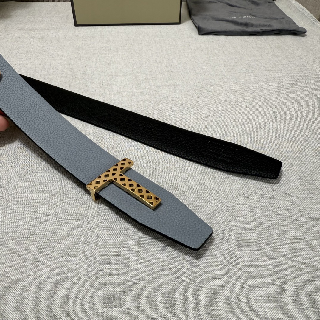 Tom Ford 톰포드 톰 포드 더블페이스 소가죽 T 버클 벨트 4