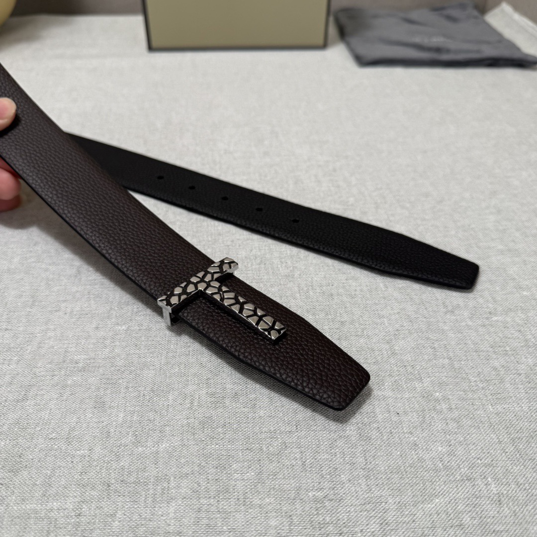 Tom Ford 톰포드 톰 포드 더블페이스 소가죽 T 버클 벨트 4