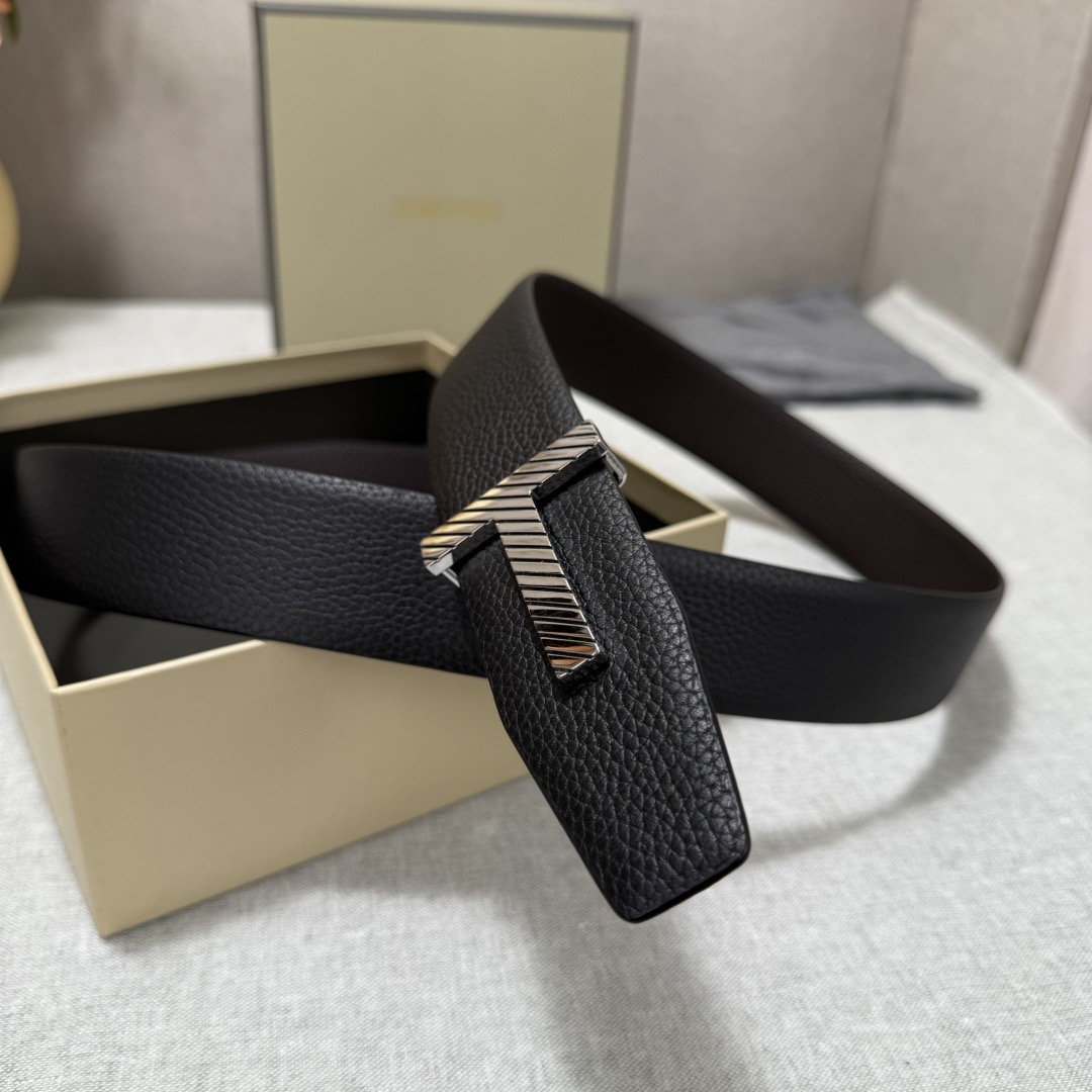 Tom Ford 톰포드 톰 포드 더블페이스 소가죽 T 버클 벨트 6