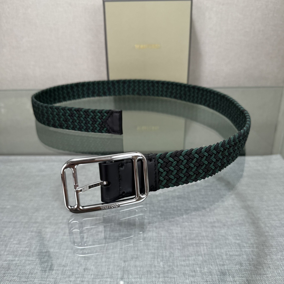 Tom Ford 톰포드 톰 포드 헤링본 짜임 가죽 버클 벨트 3