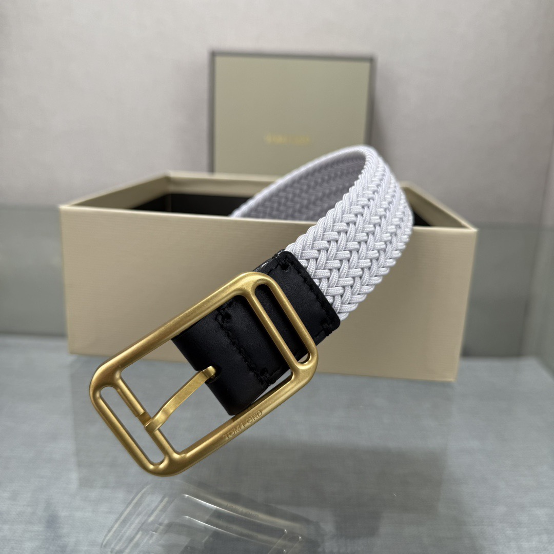 Tom Ford 톰포드 톰 포드 헤링본 짜임 가죽 버클 벨트 1