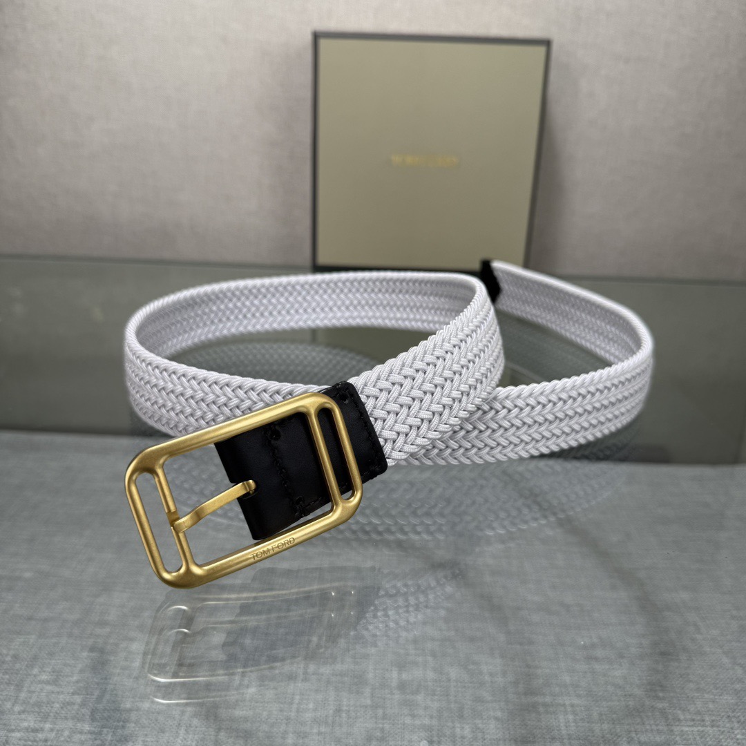 Tom Ford 톰포드 톰 포드 헤링본 짜임 가죽 버클 벨트 2
