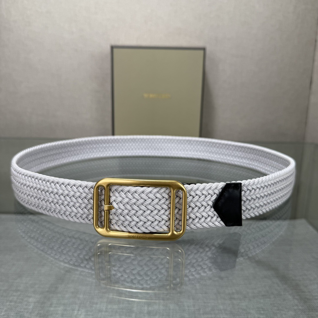Tom Ford 톰포드 톰 포드 헤링본 짜임 가죽 버클 벨트 4