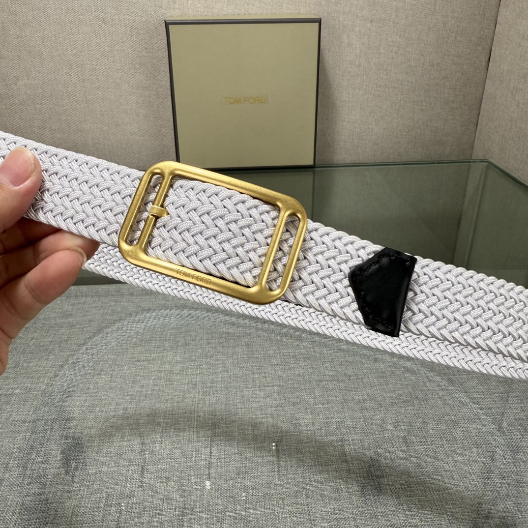 Tom Ford 톰포드 톰 포드 헤링본 짜임 가죽 버클 벨트 5