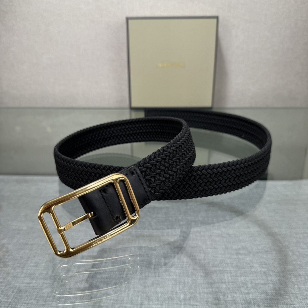 Tom Ford 톰포드 톰 포드 헤링본 짜임 가죽 버클 벨트 8