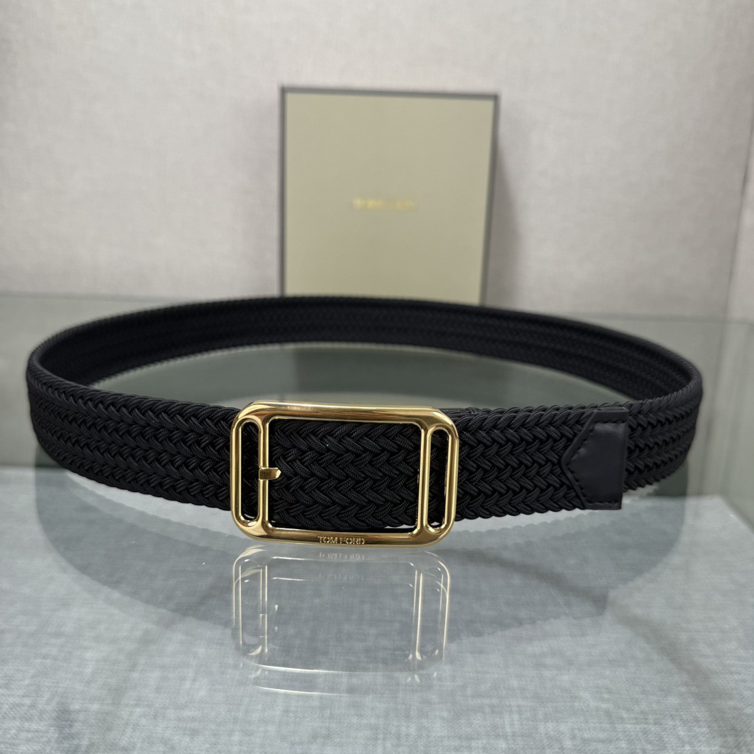 Tom Ford 톰포드 톰 포드 헤링본 짜임 가죽 버클 벨트 12