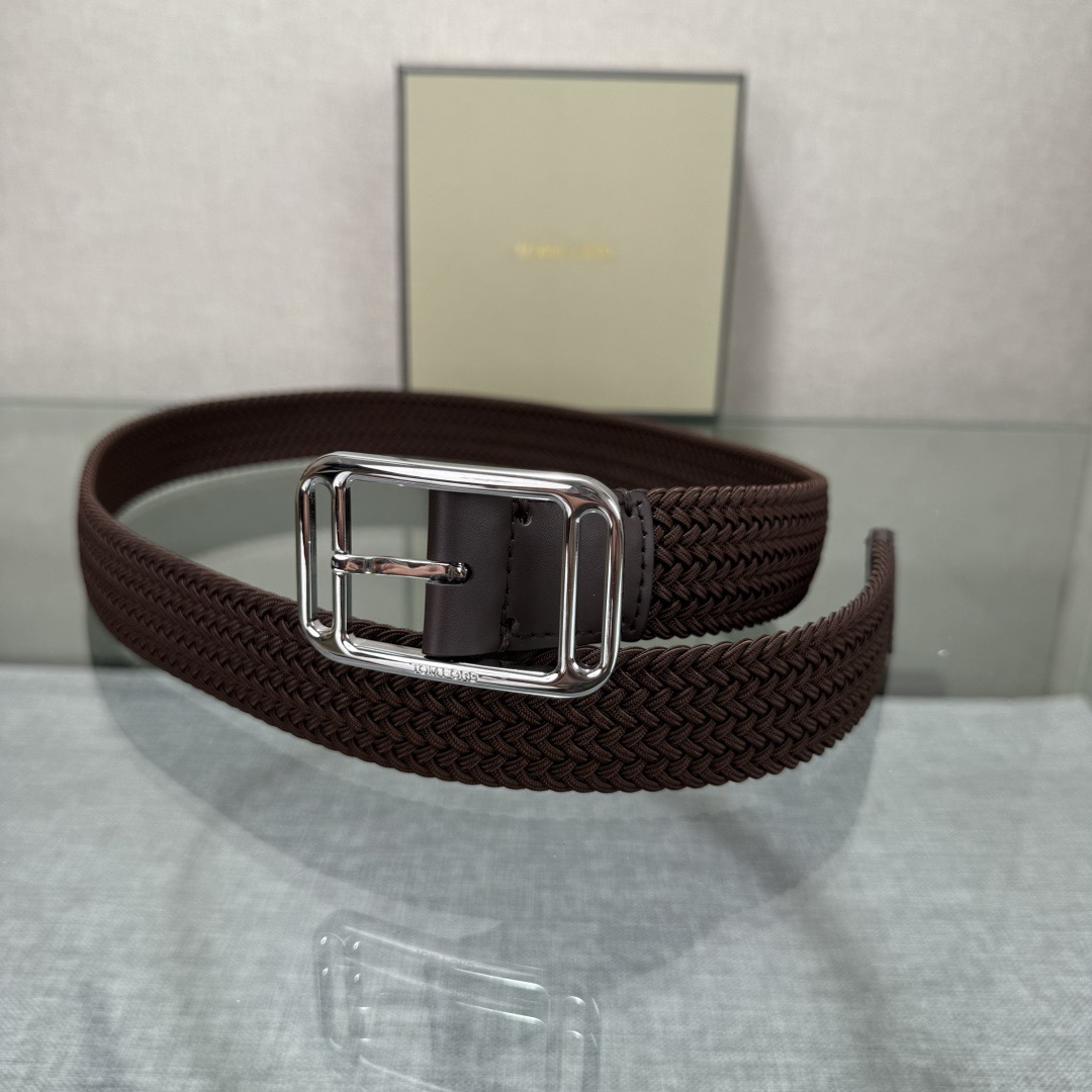 Tom Ford 톰포드 톰 포드 헤링본 짜임 가죽 버클 벨트 2