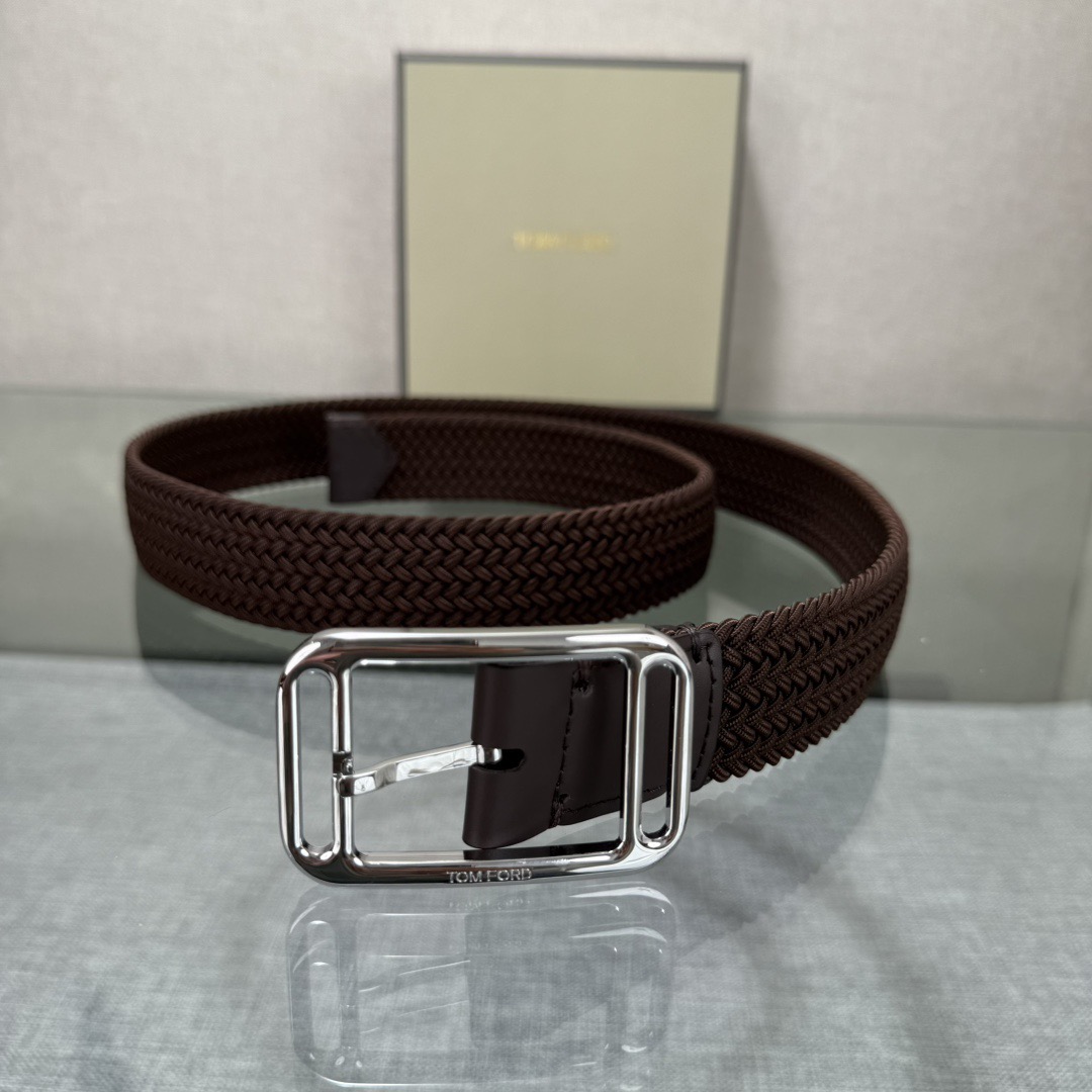 Tom Ford 톰포드 톰 포드 헤링본 짜임 가죽 버클 벨트 3