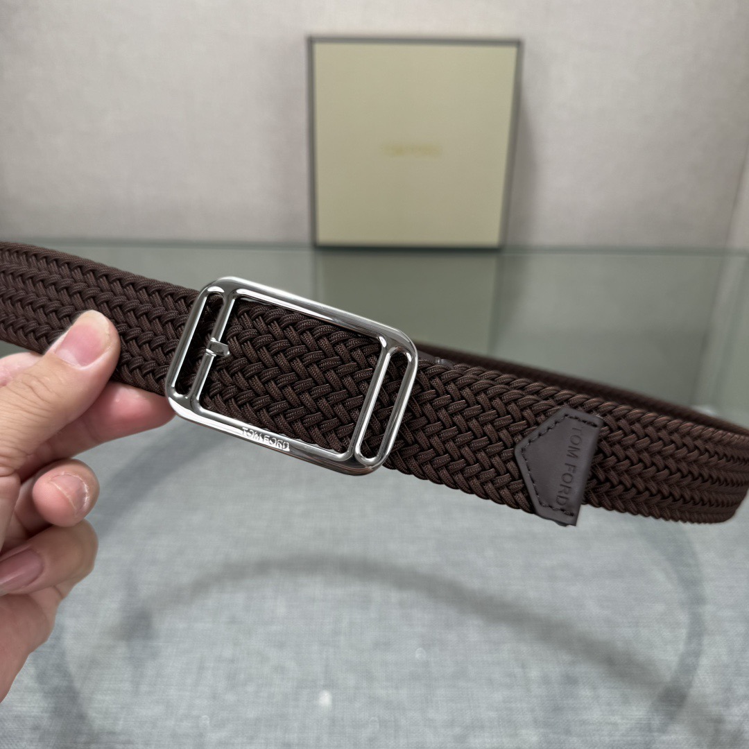 Tom Ford 톰포드 톰 포드 헤링본 짜임 가죽 버클 벨트 6