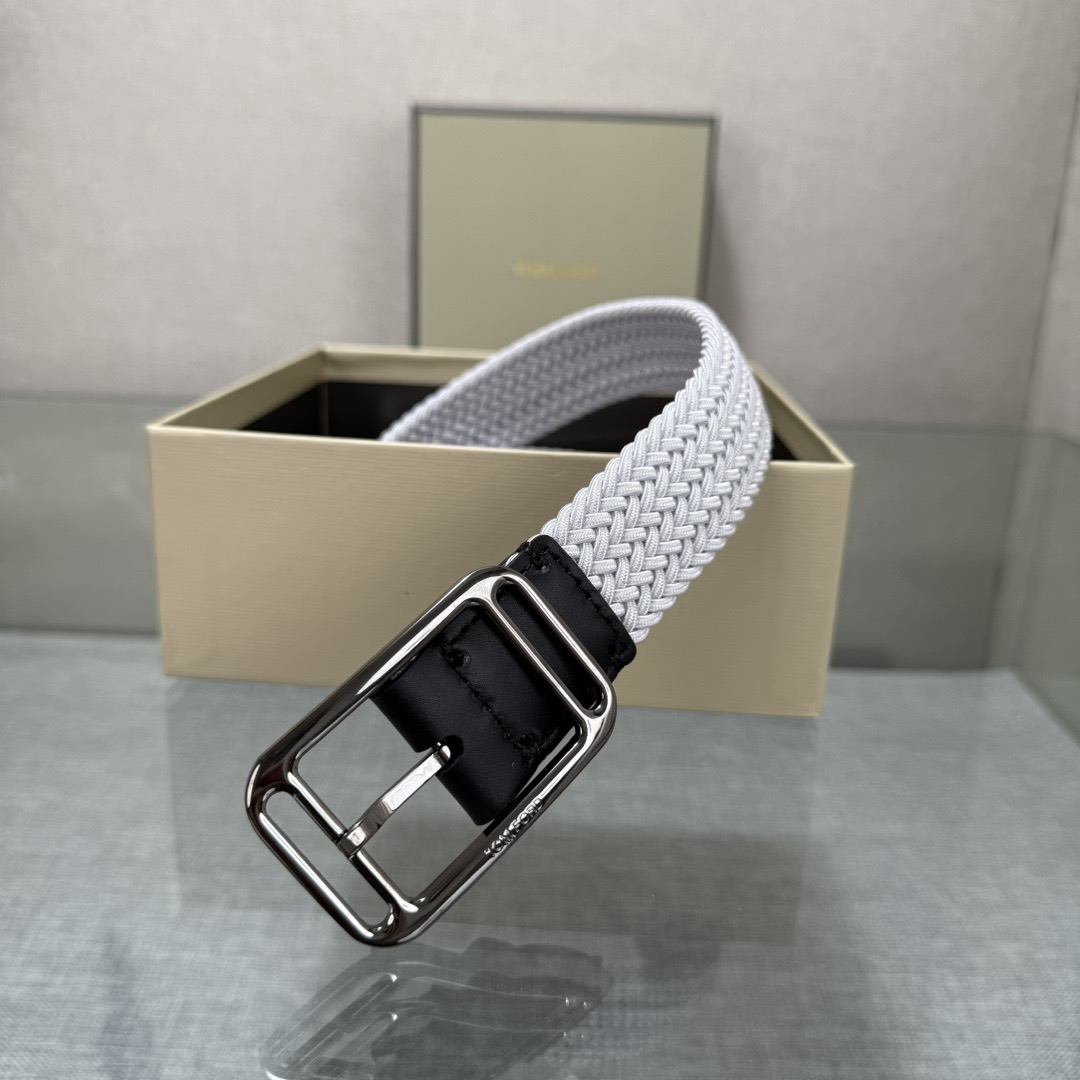 Tom Ford 톰포드 톰 포드 헤링본 짜임 가죽 버클 벨트 7