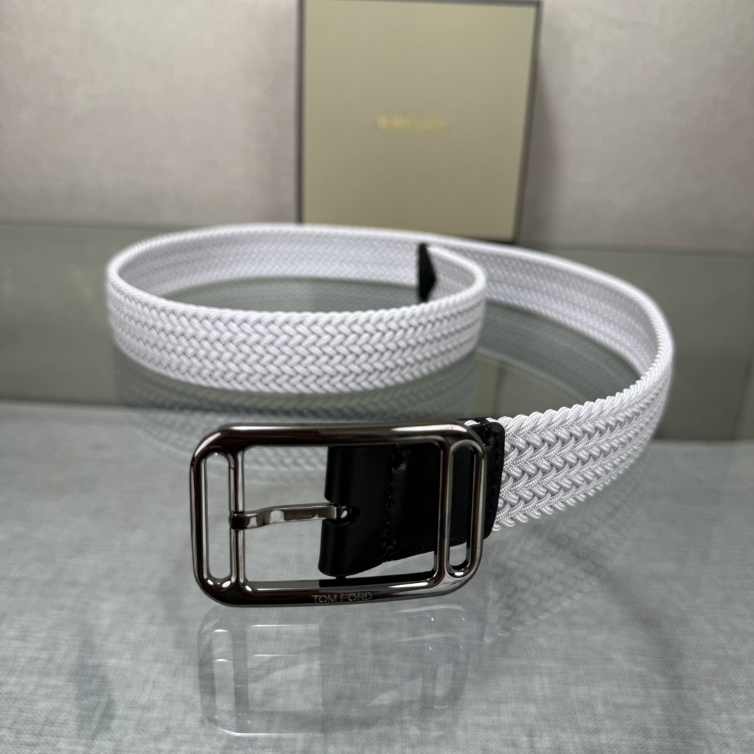 Tom Ford 톰포드 톰 포드 헤링본 짜임 가죽 버클 벨트 8