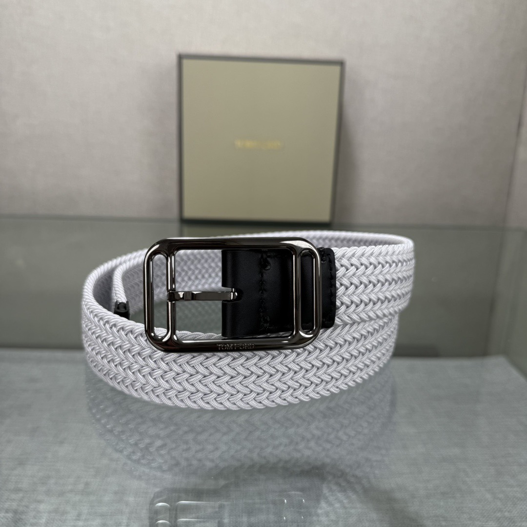 Tom Ford 톰포드 톰 포드 헤링본 짜임 가죽 버클 벨트 9