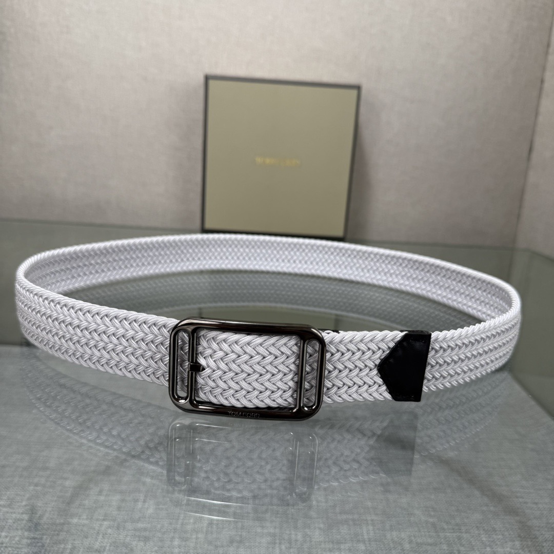 Tom Ford 톰포드 톰 포드 헤링본 짜임 가죽 버클 벨트 12