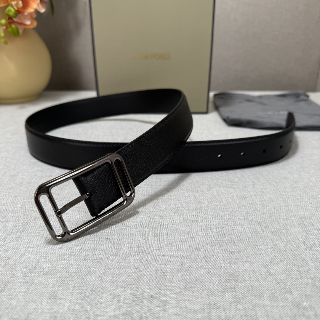 Tom Ford 톰포드 톰 포드 더블 프레임 버클 소가죽 벨트 4