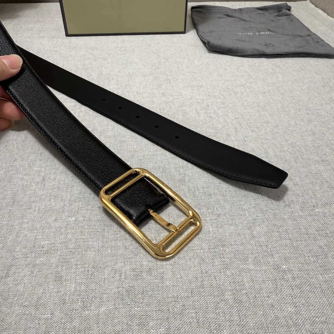 Tom Ford 톰포드 톰 포드 더블 프레임 버클 소가죽 벨트 4