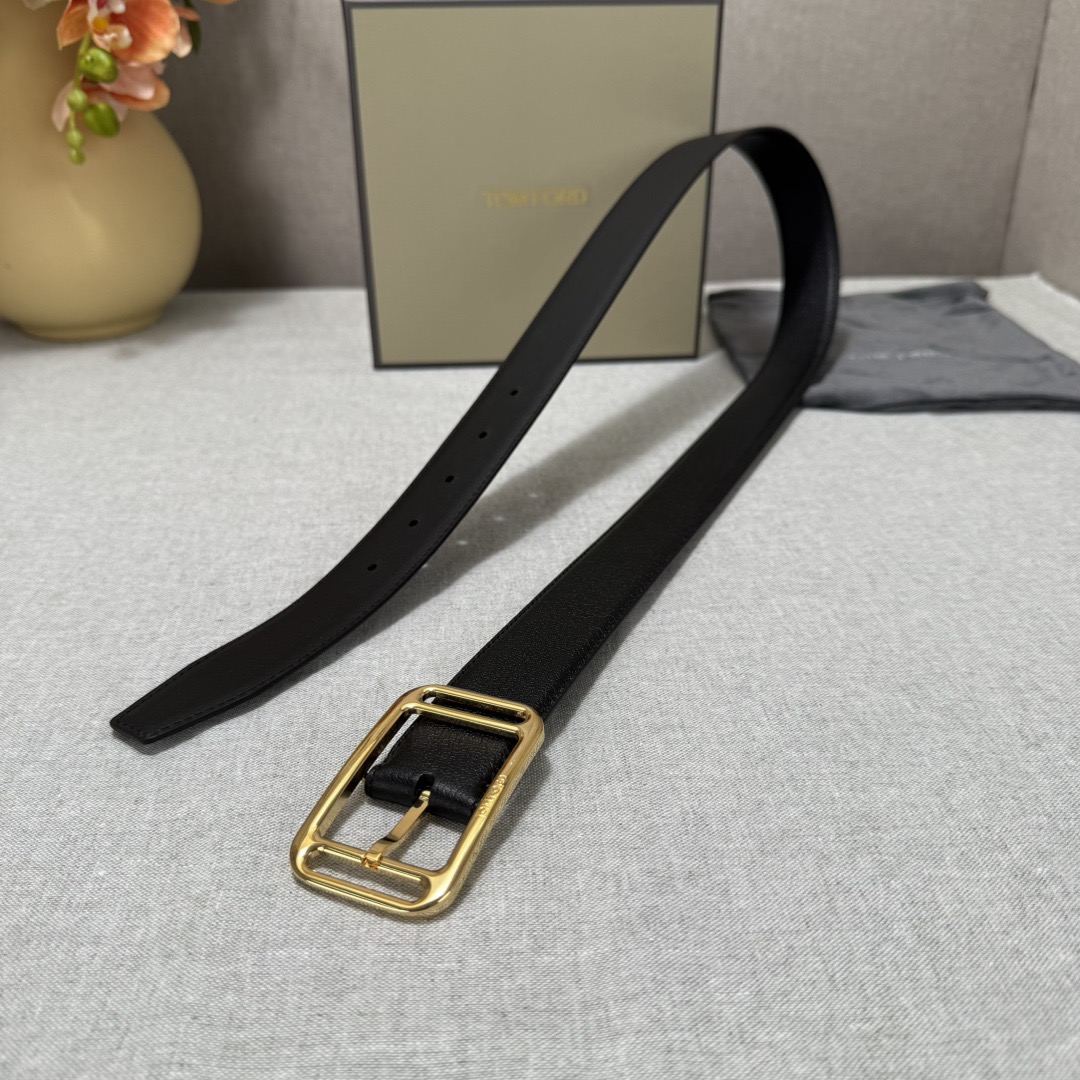 Tom Ford 톰포드 톰 포드 더블 프레임 버클 소가죽 벨트 5