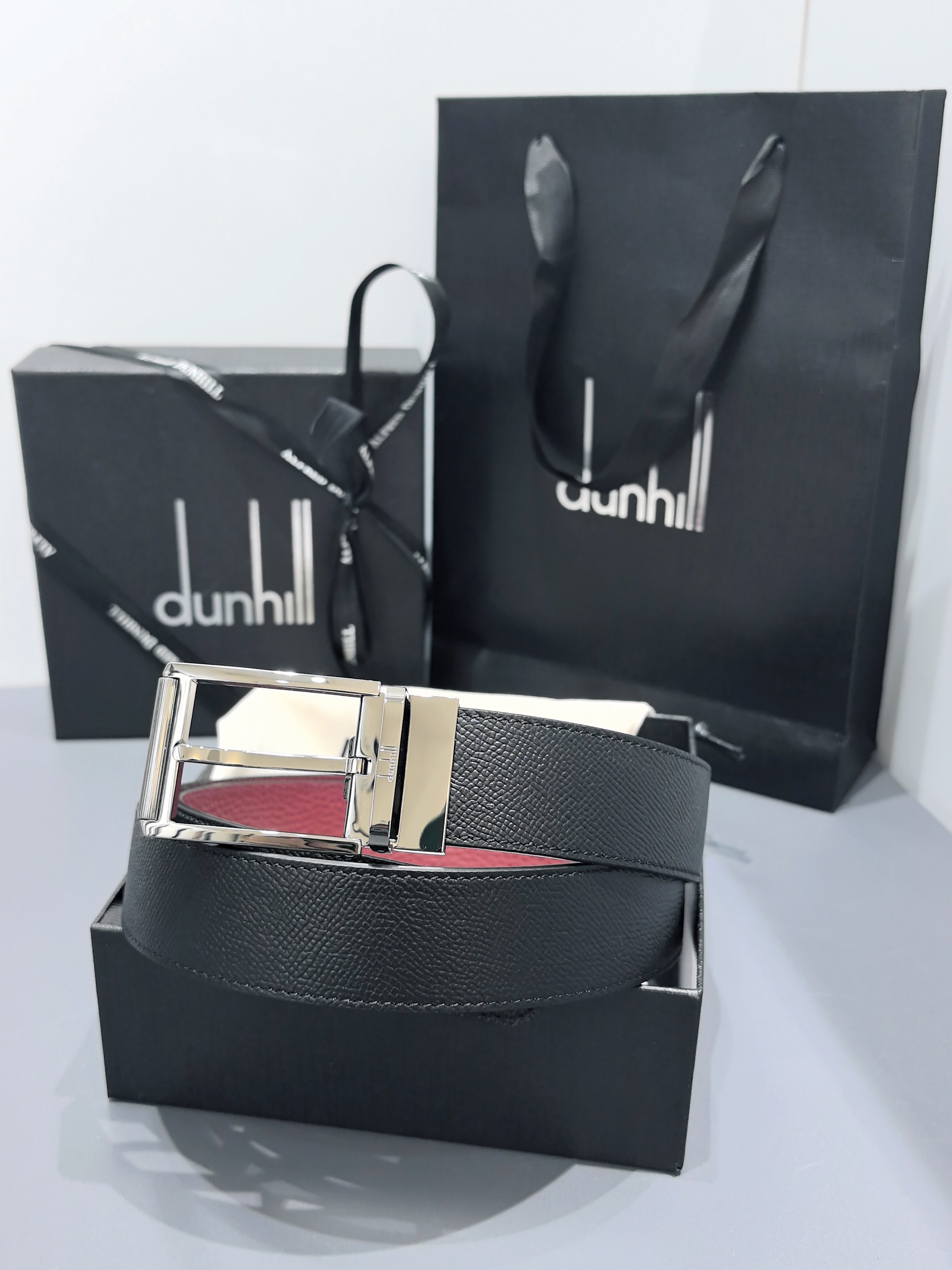 Dunhill 던힐 35mm 블랙 양면 가죽 벨트 15