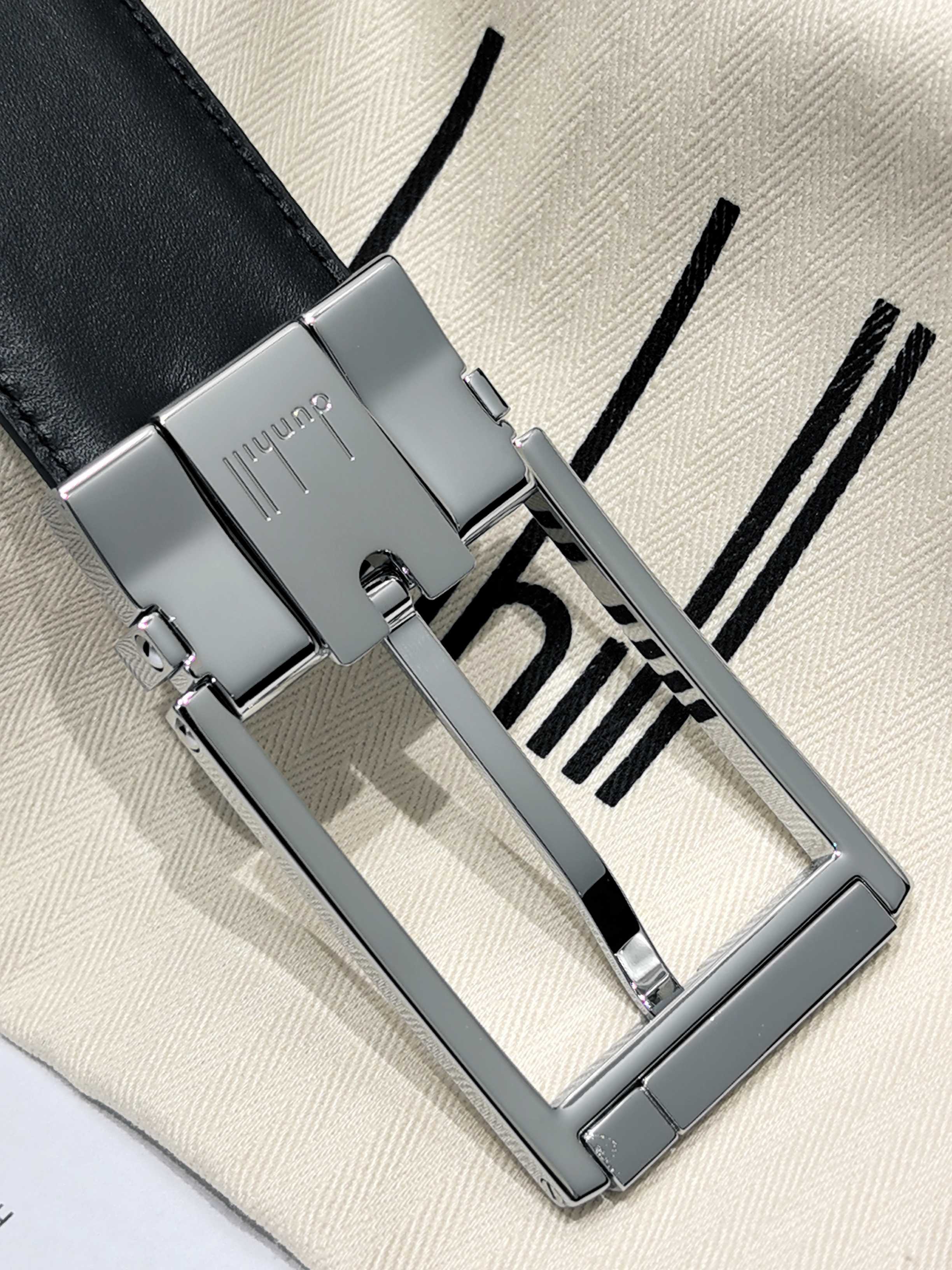 Dunhill 던힐 35mm 블랙 양면 가죽 벨트 3