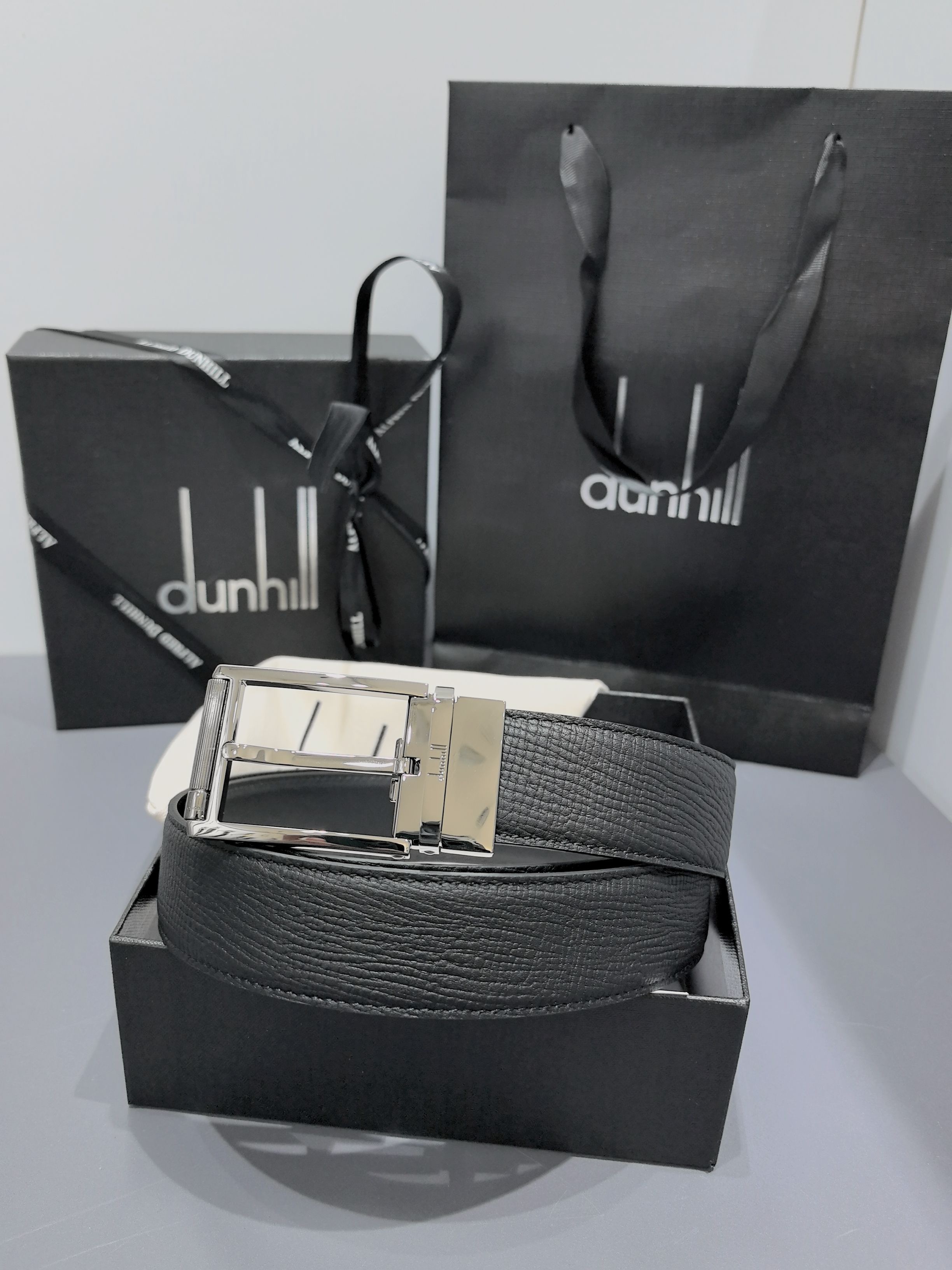 Dunhill 던힐 35mm 블랙 양면 가죽 벨트 14