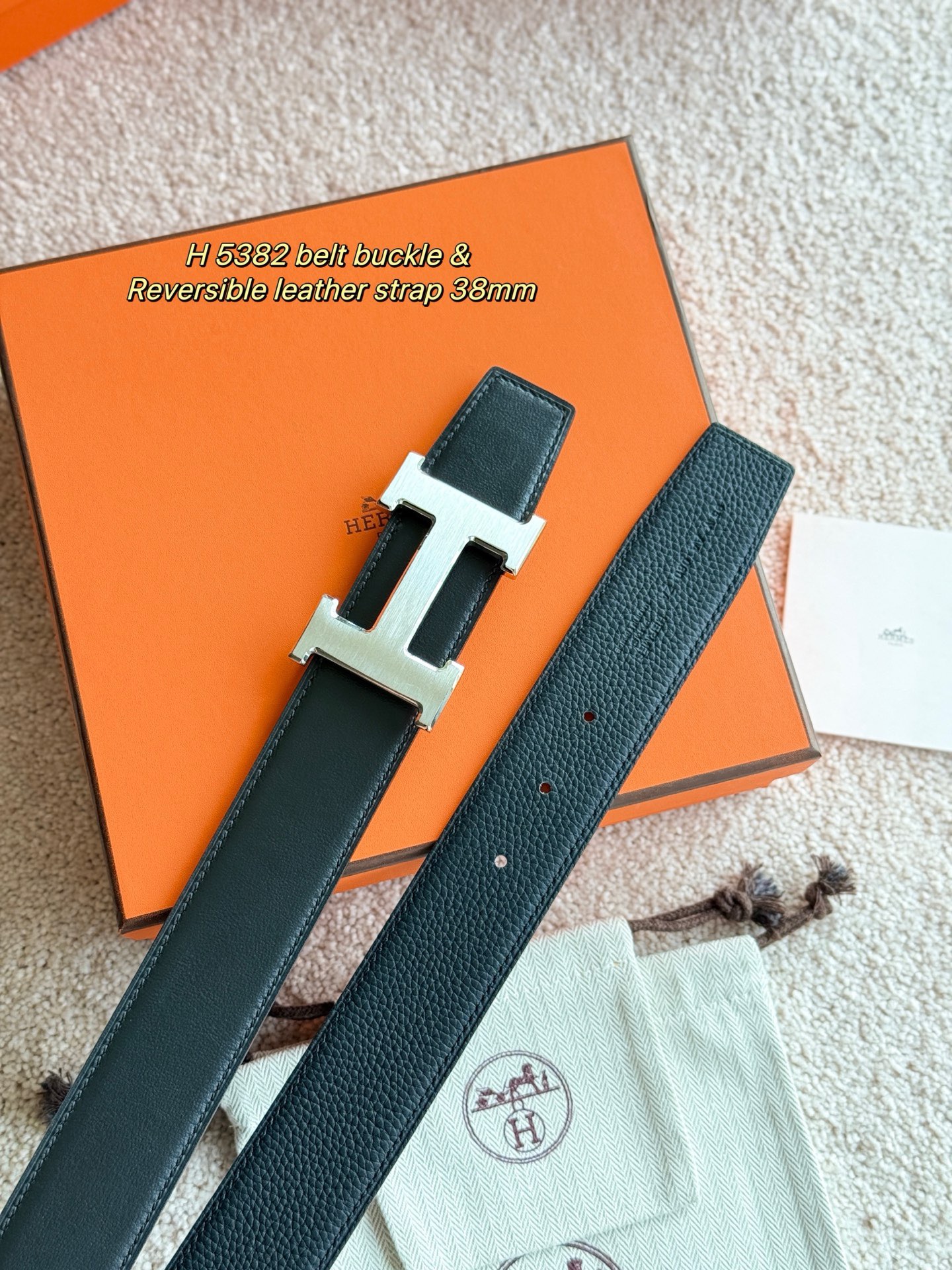 Hermes 에르메스 H5382 토고 리버서블 가죽 벨트 38mm 2