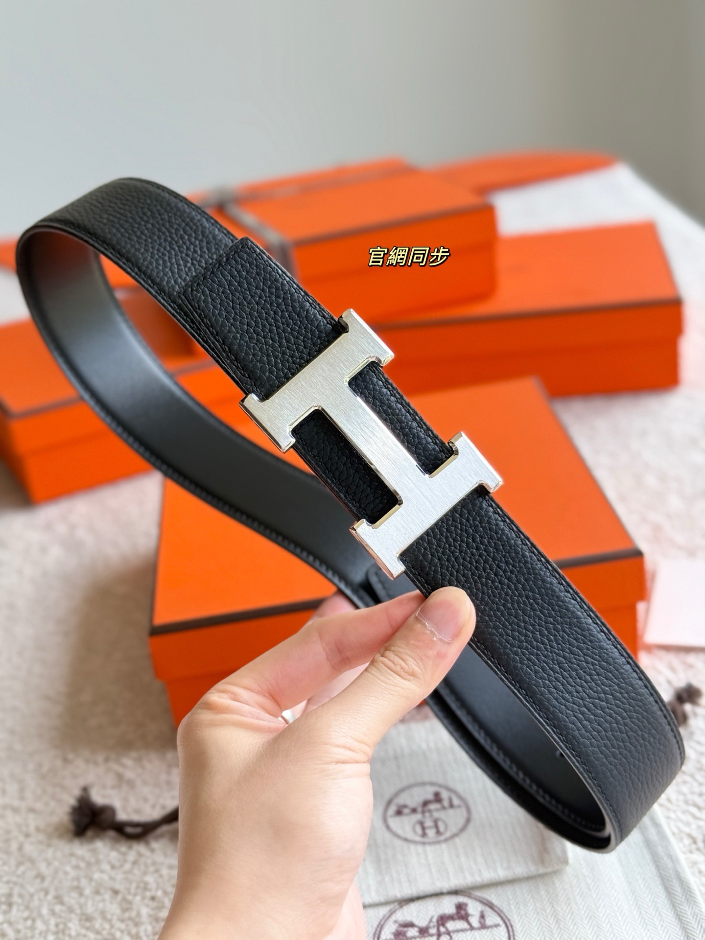 Hermes 에르메스 H5382 토고 리버서블 가죽 벨트 38mm 4