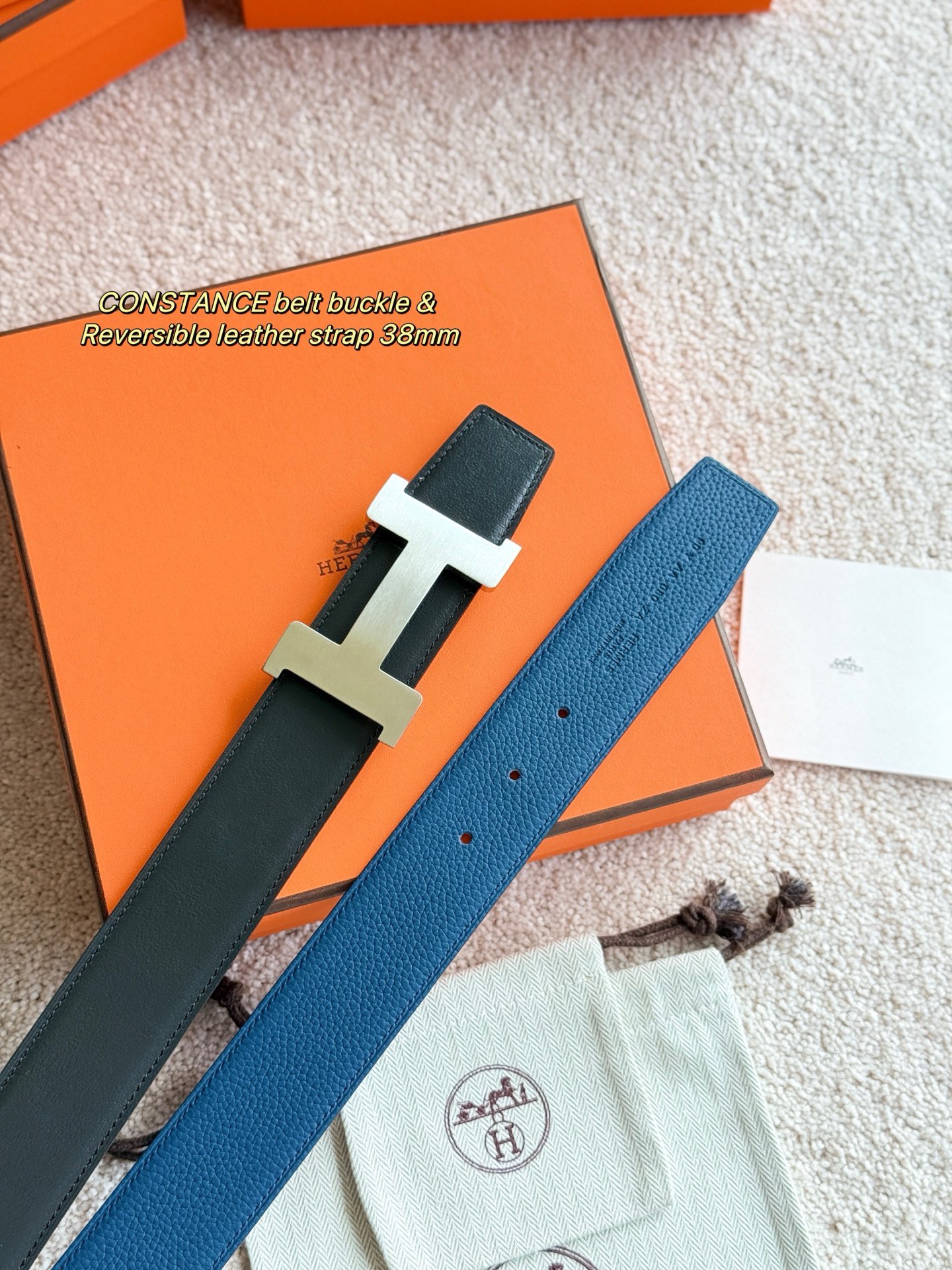 Hermes 에르메스 H5382 토고 리버서블 가죽 벨트 38mm 2