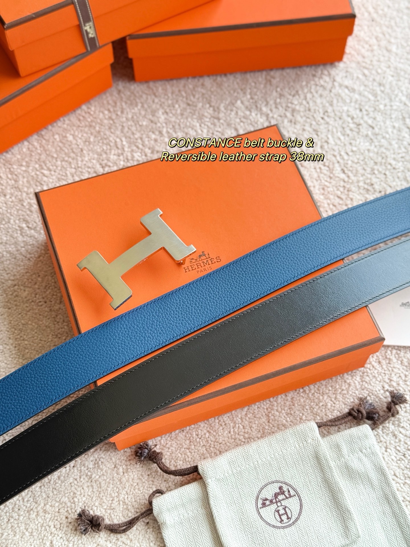 Hermes 에르메스 H5382 토고 리버서블 가죽 벨트 38mm 3