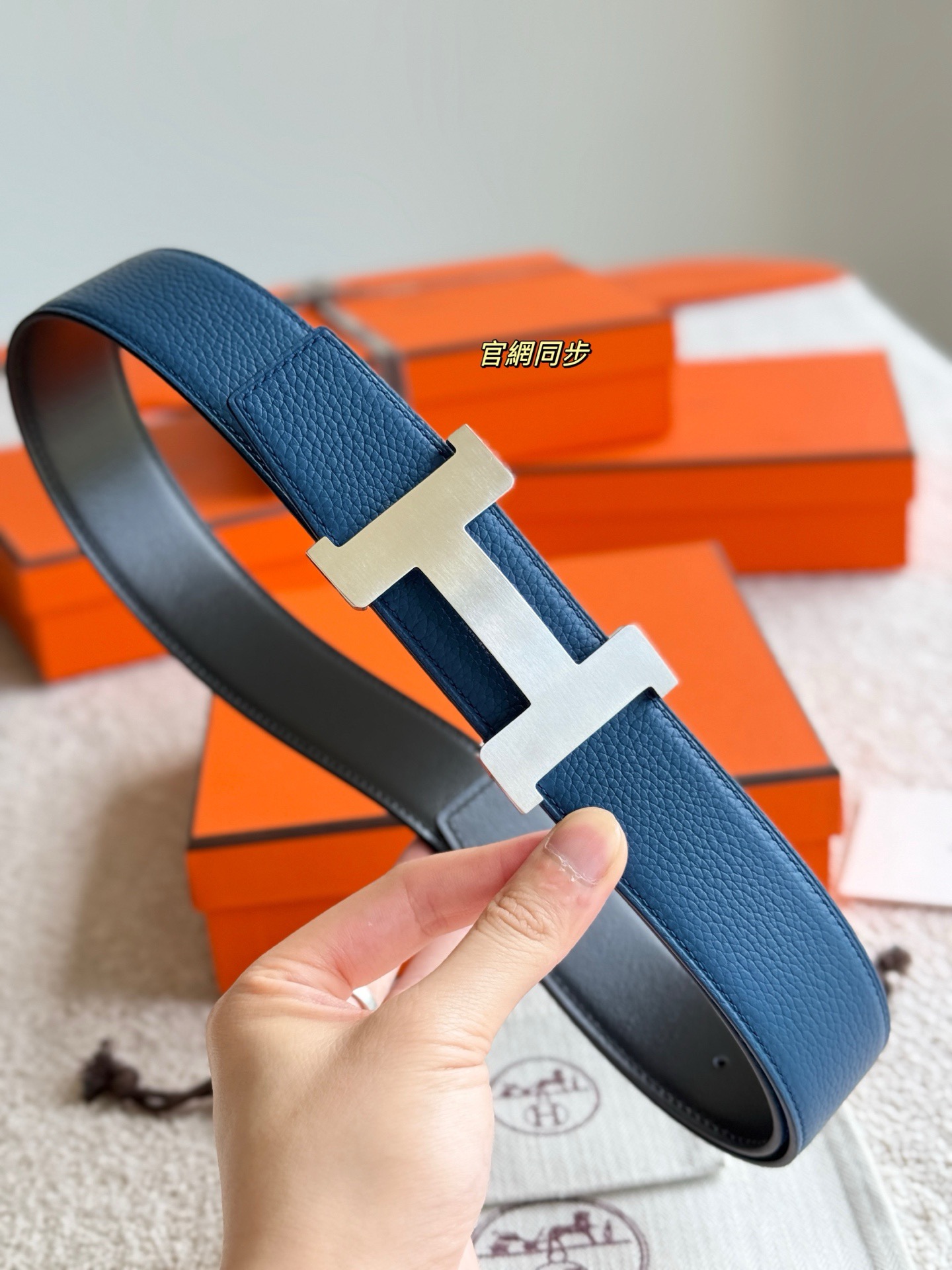 Hermes 에르메스 H5382 토고 리버서블 가죽 벨트 38mm 4