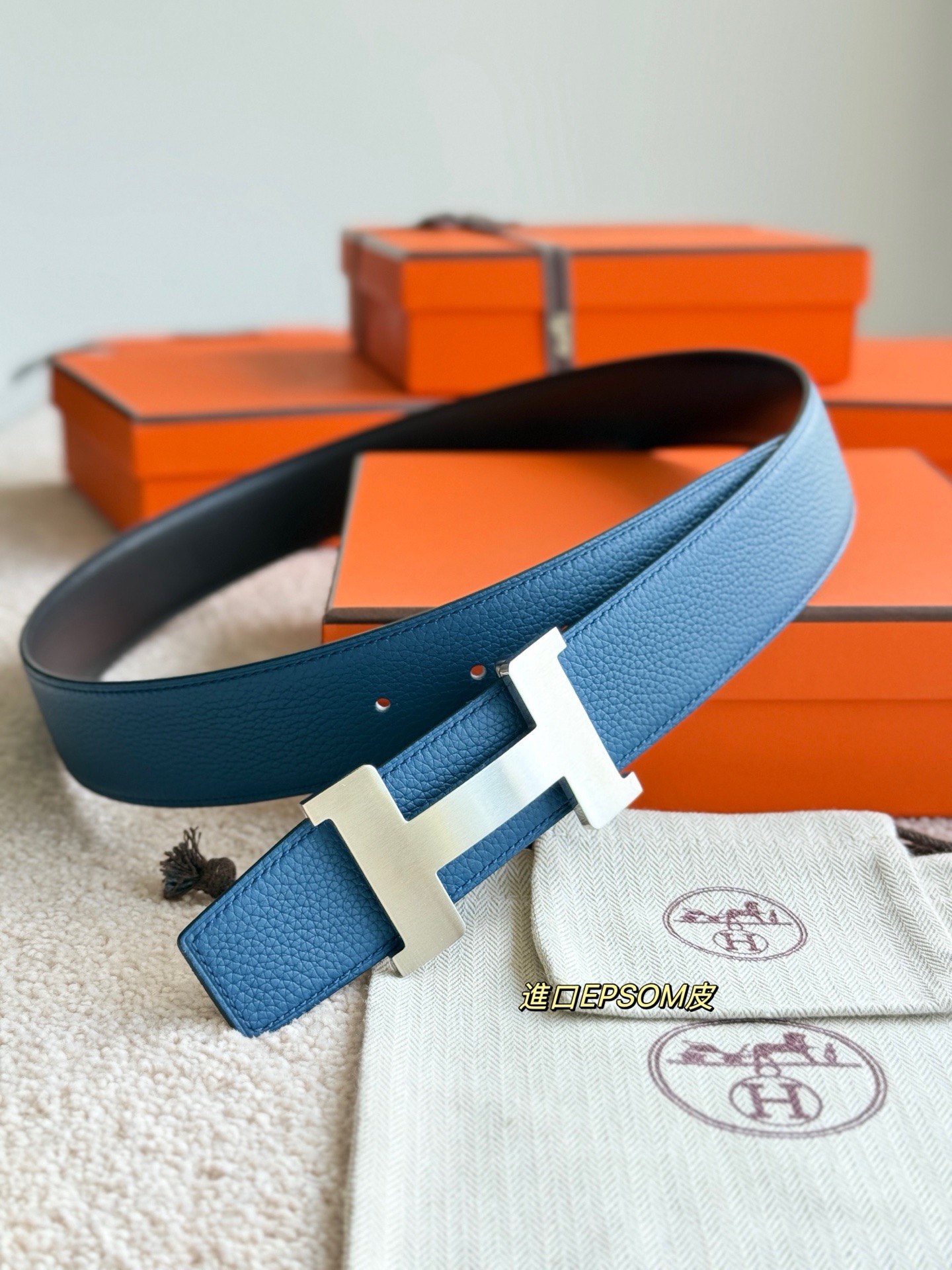 Hermes 에르메스 H5382 토고 리버서블 가죽 벨트 38mm 6