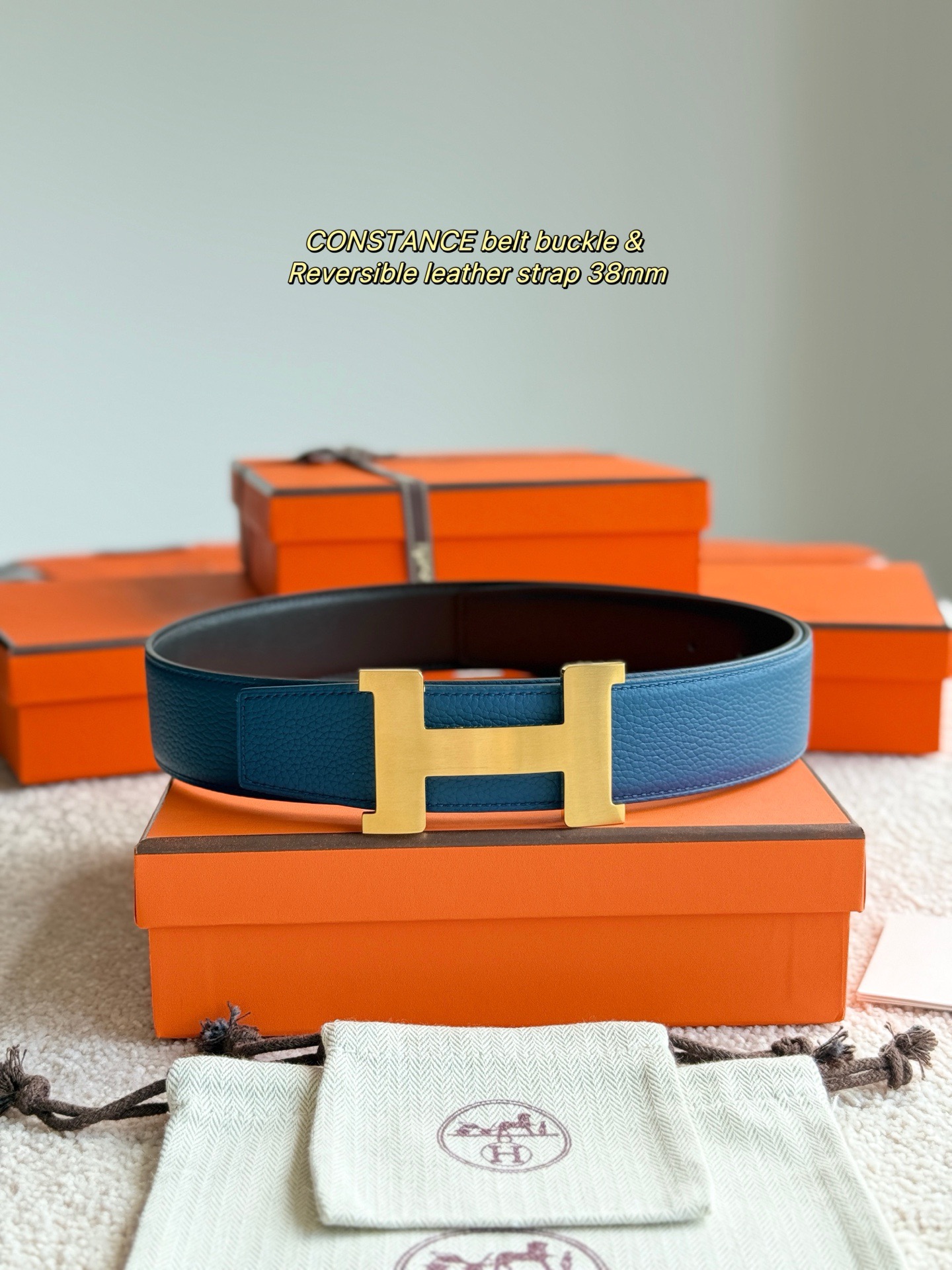 Hermes 에르메스 H5382 토고 리버서블 가죽 벨트 38mm 1