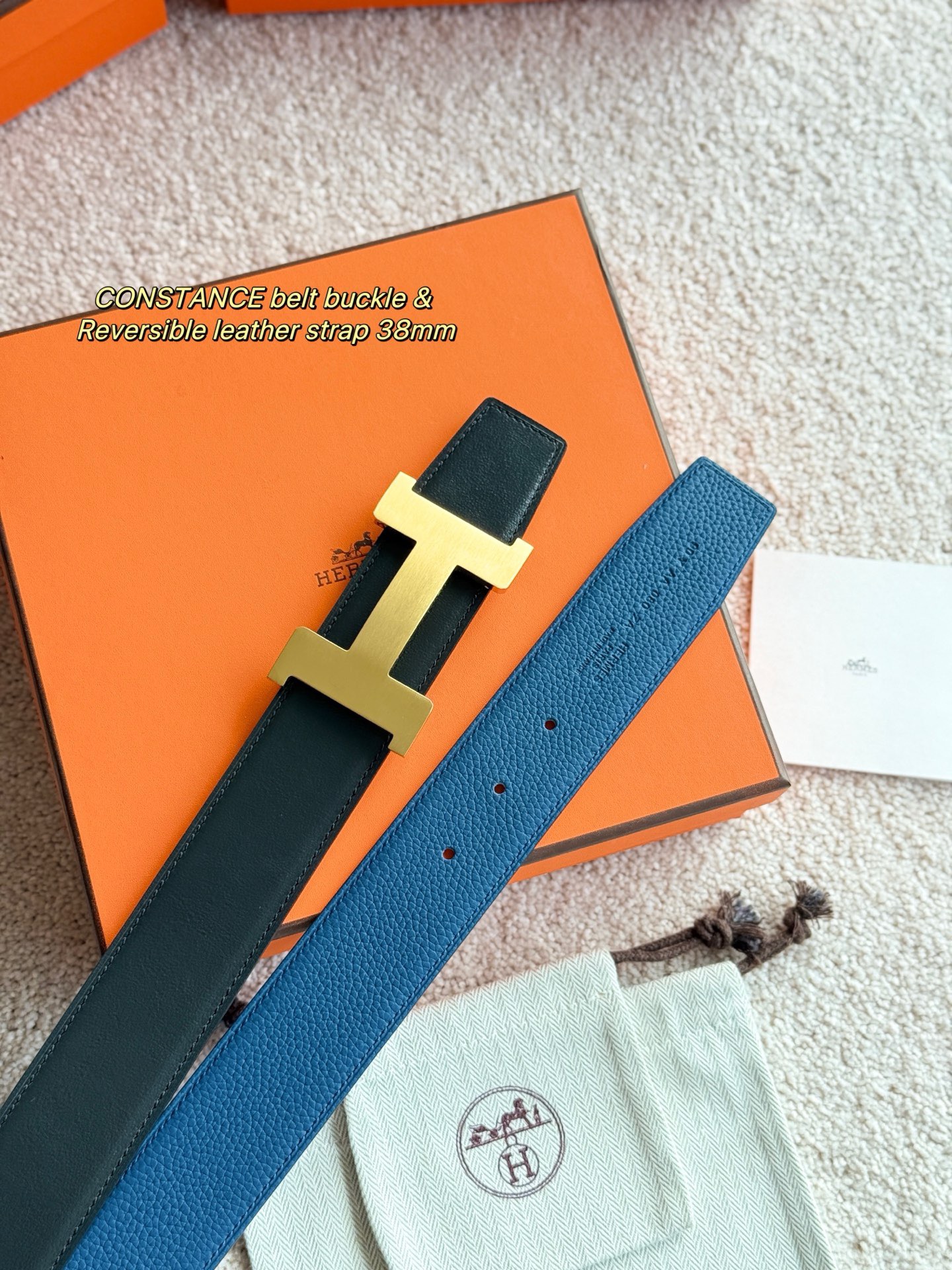 Hermes 에르메스 H5382 토고 리버서블 가죽 벨트 38mm 2