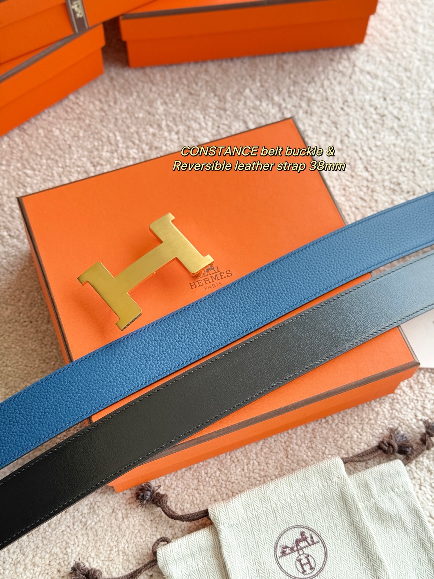Hermes 에르메스 H5382 토고 리버서블 가죽 벨트 38mm 3
