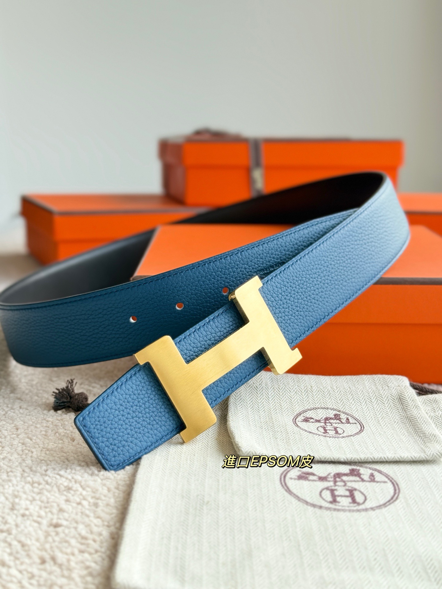 Hermes 에르메스 H5382 토고 리버서블 가죽 벨트 38mm 6