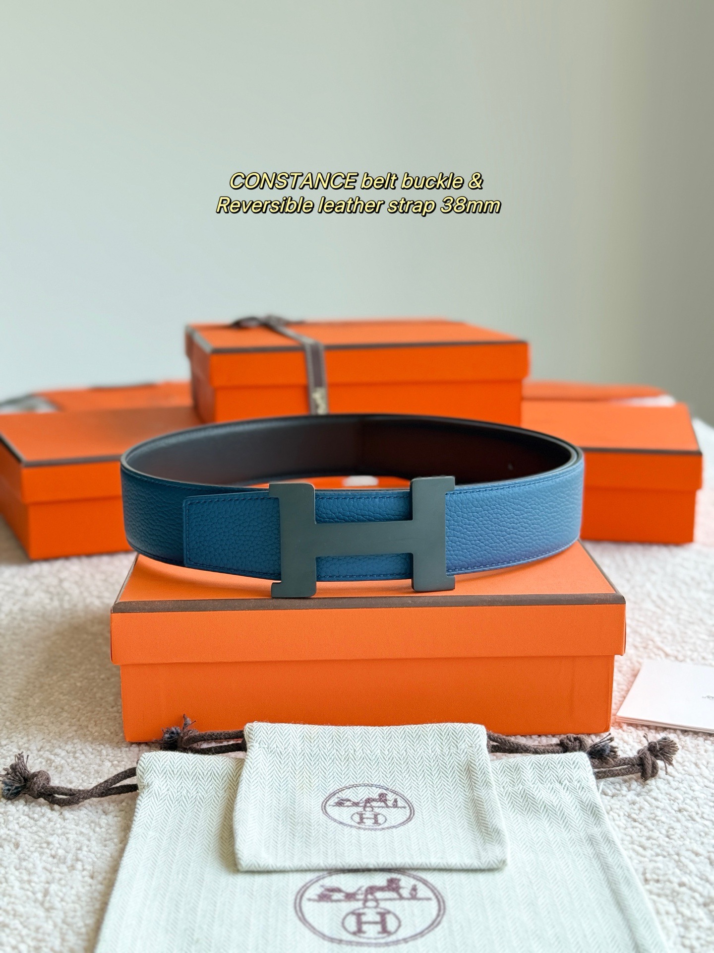 Hermes 에르메스 H5382 토고 리버서블 가죽 벨트 38mm 1