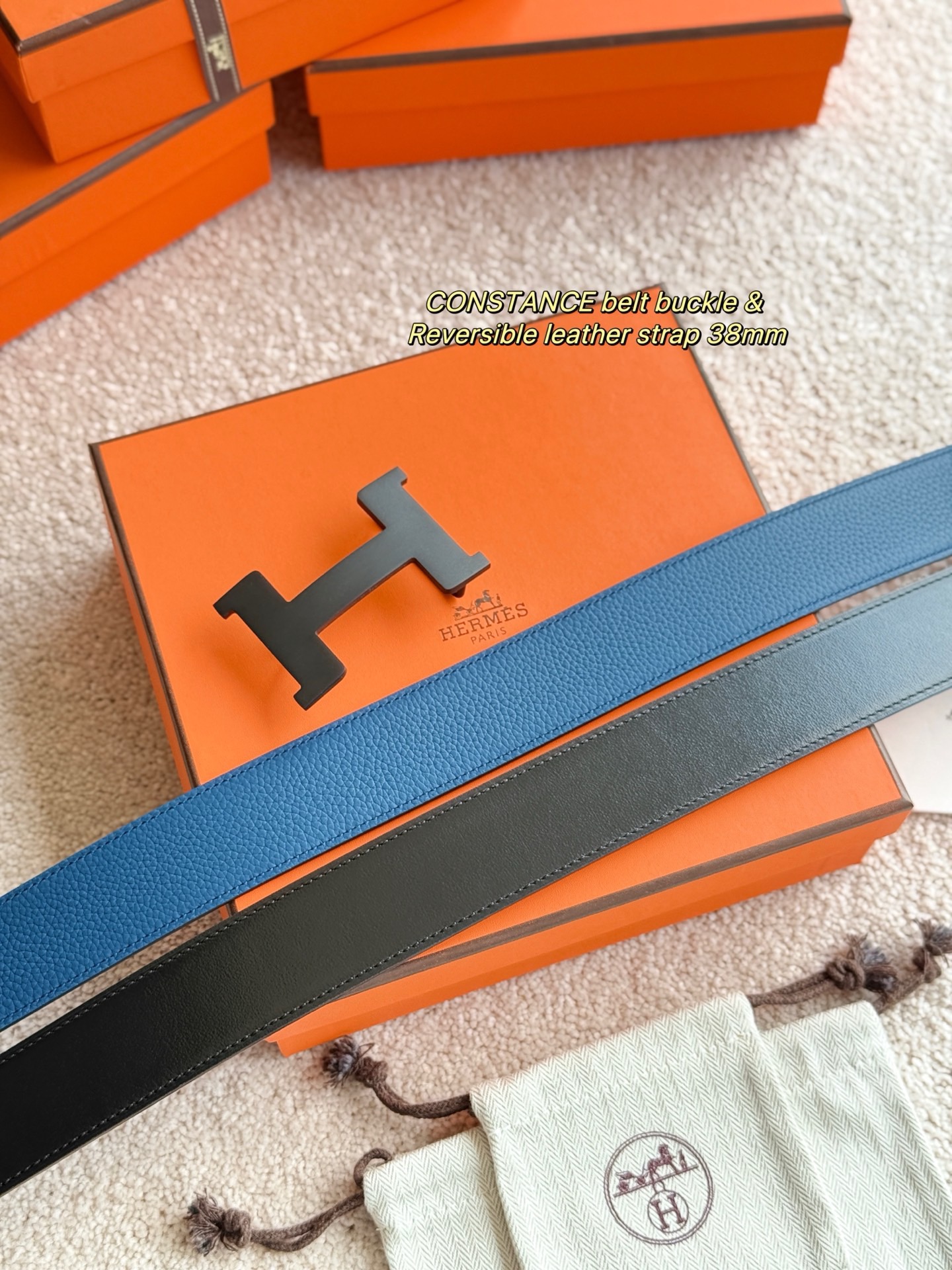 Hermes 에르메스 H5382 토고 리버서블 가죽 벨트 38mm 3