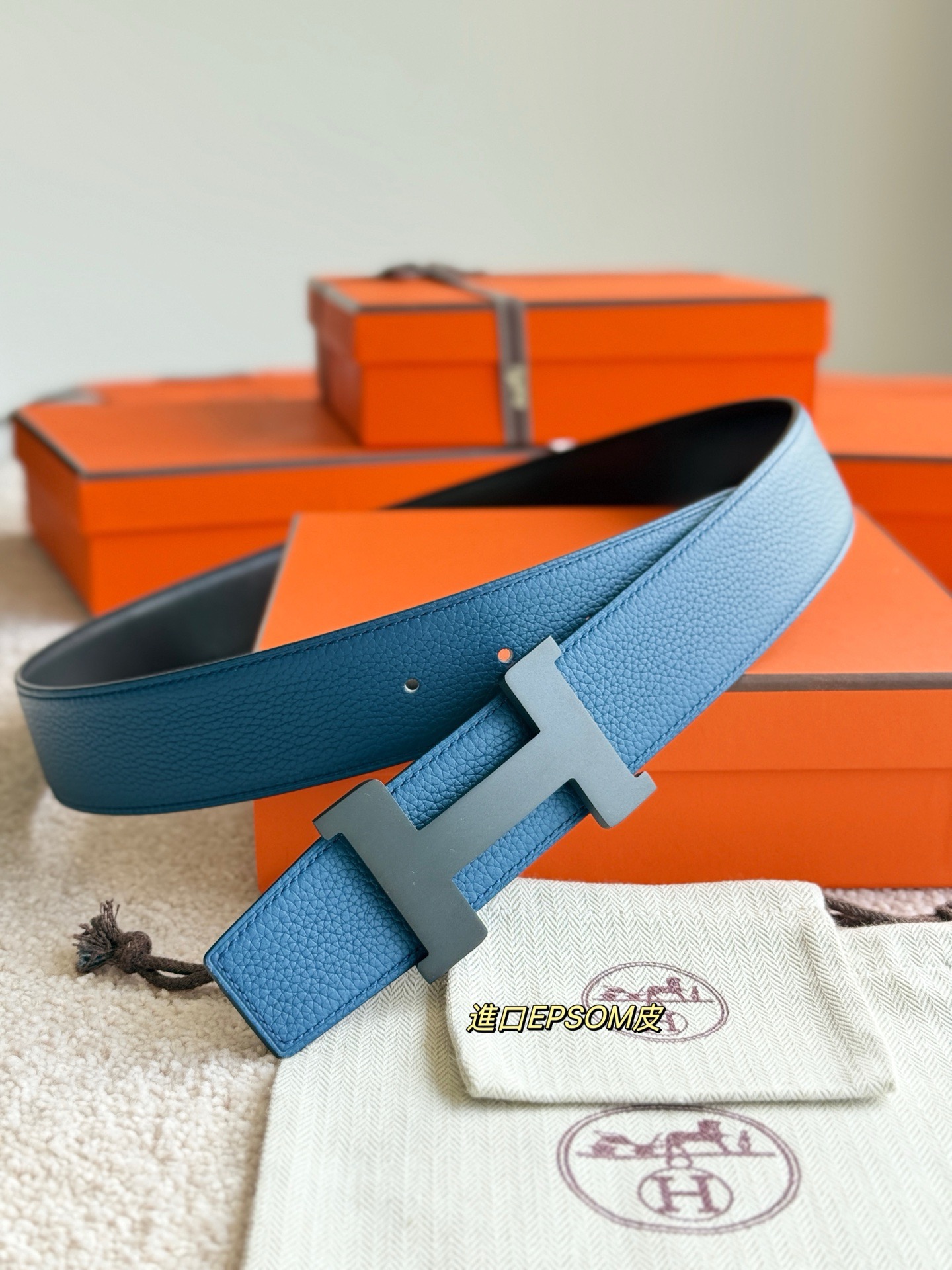 Hermes 에르메스 H5382 토고 리버서블 가죽 벨트 38mm 6