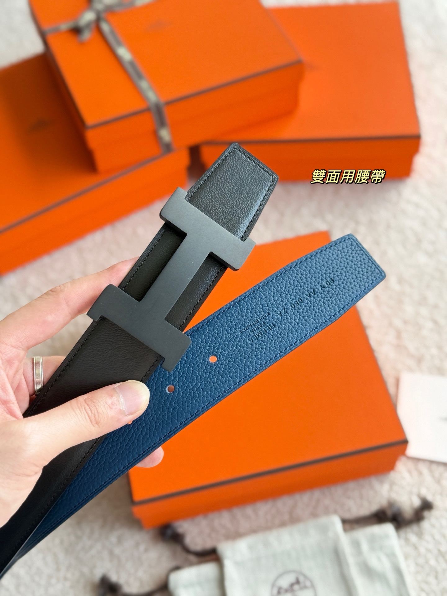 Hermes 에르메스 H5382 토고 리버서블 가죽 벨트 38mm 7