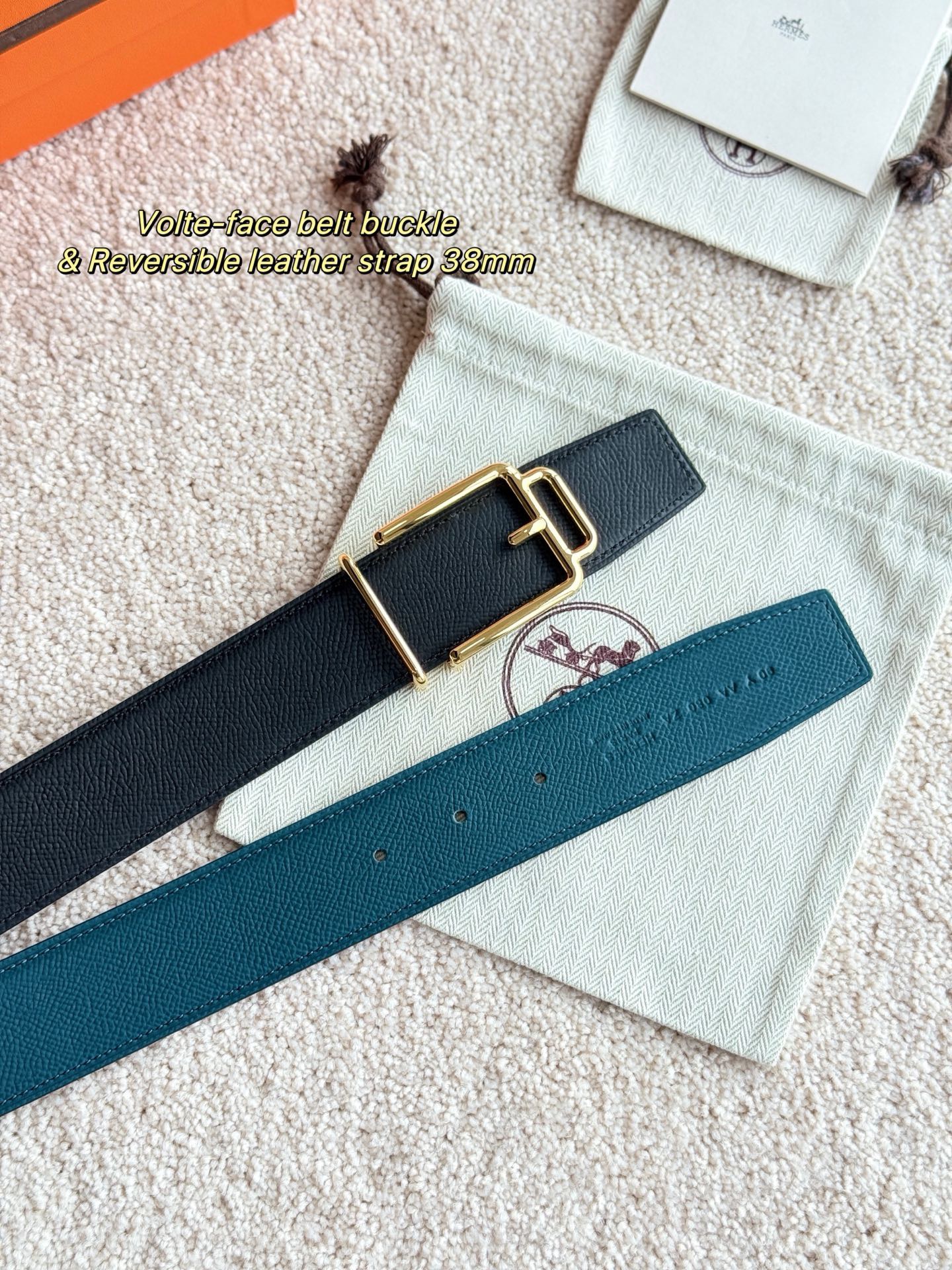 Hermes 에르메스 Volte face 양면 가죽 벨트 38mm 9