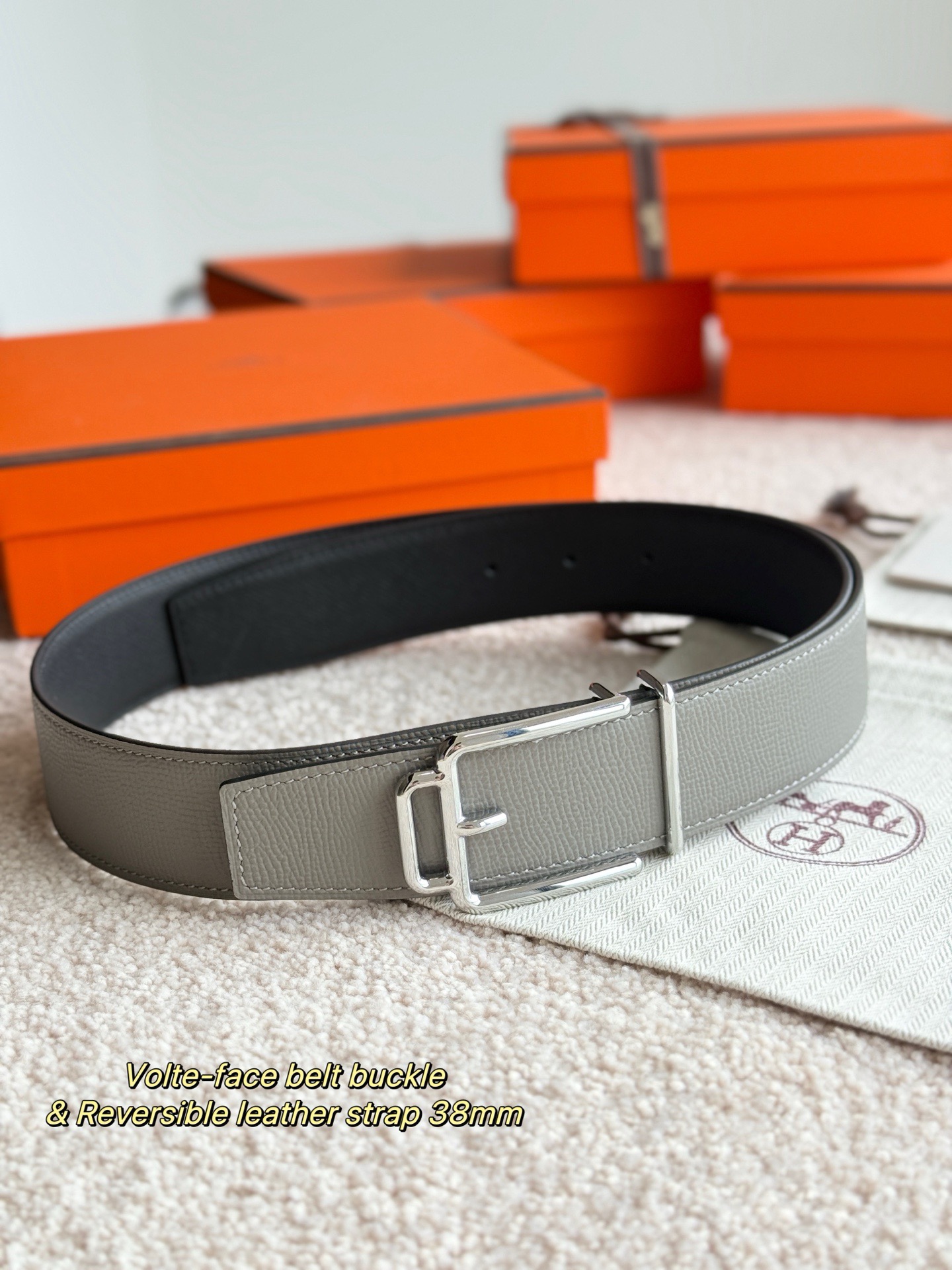 Hermes 에르메스 Volte face 양면 가죽 벨트 38mm 7